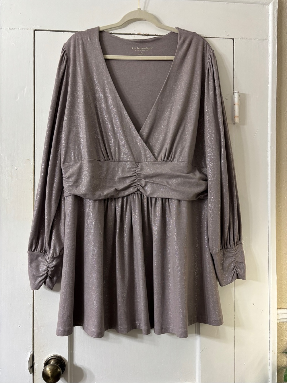 Soft Surroundings Metallic Shimmer Stretch Tunic Top/Dress